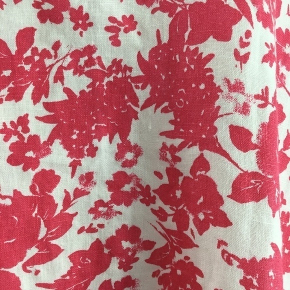 ELENA Baldi Pink And White Floral Print Linen Tunic Top Size M Made In Italy - Picture 4 of 8